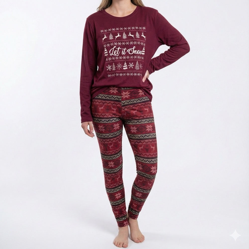 Christmas Holiday Set: 'Let it Snow' Sonoma XL Top & Joe Boxer Small Leggings 🎄